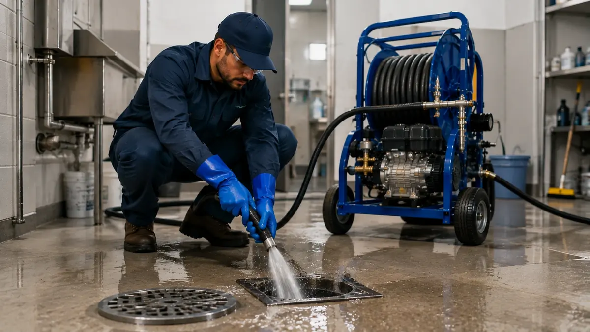 Floor Drain Hydro Jet Cleaning in Villa Park